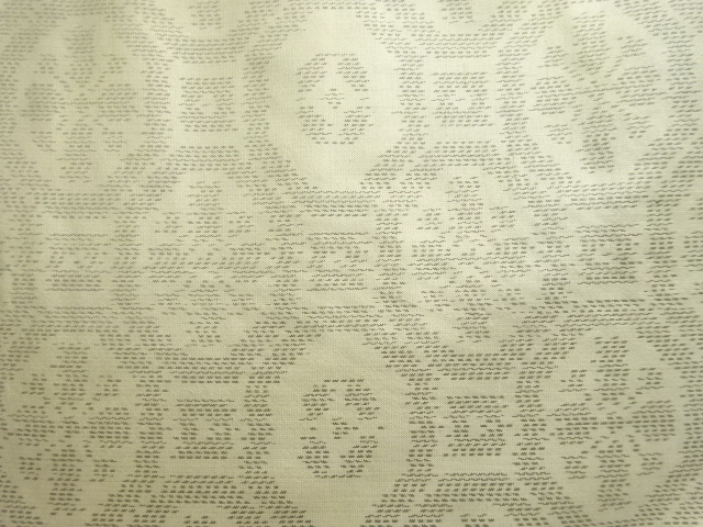 JAPANESE KIMONO / ANTIQUE HITOE KIMONO / SILK / OSHIMA TSUMUGI / WOVEN FLORAL SHOKKO